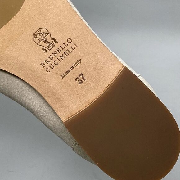 Brunello Cucinelli Embellished Suede Leather Loafers size 37 - Picture 14 of 14